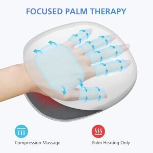 Hand massager with compression and heat therapy for focused palm relief – ideal for arthritis, stiffness, and hand pain support.
