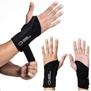 This copper-infused wrist brace offers adjustable orthopedic support for carpal tunnel, arthritis, tendonitis, and more. Lightweight and breathable, it’s designed to reduce pain, improve stability, and stay comfortable all day or night.