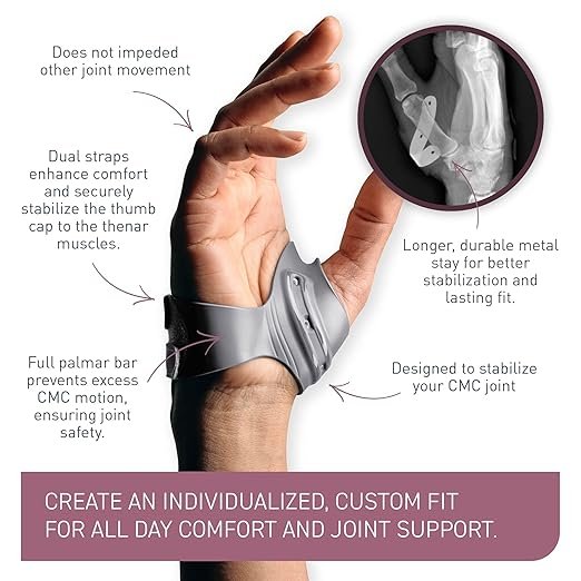 Nurse-recommended ergonomic thumb splint providing thumb arthritis support and CMC joint stabilization — a top-rated favorite for pain relief and all-day comfort.